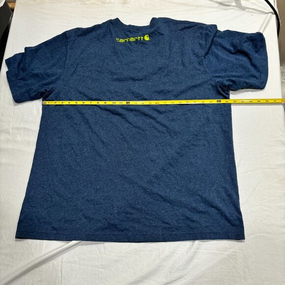 Carhartt T-Shirt Blue Spell Out Men's Size XL Crew Neck Short Sleeve - Picture 4 of 6